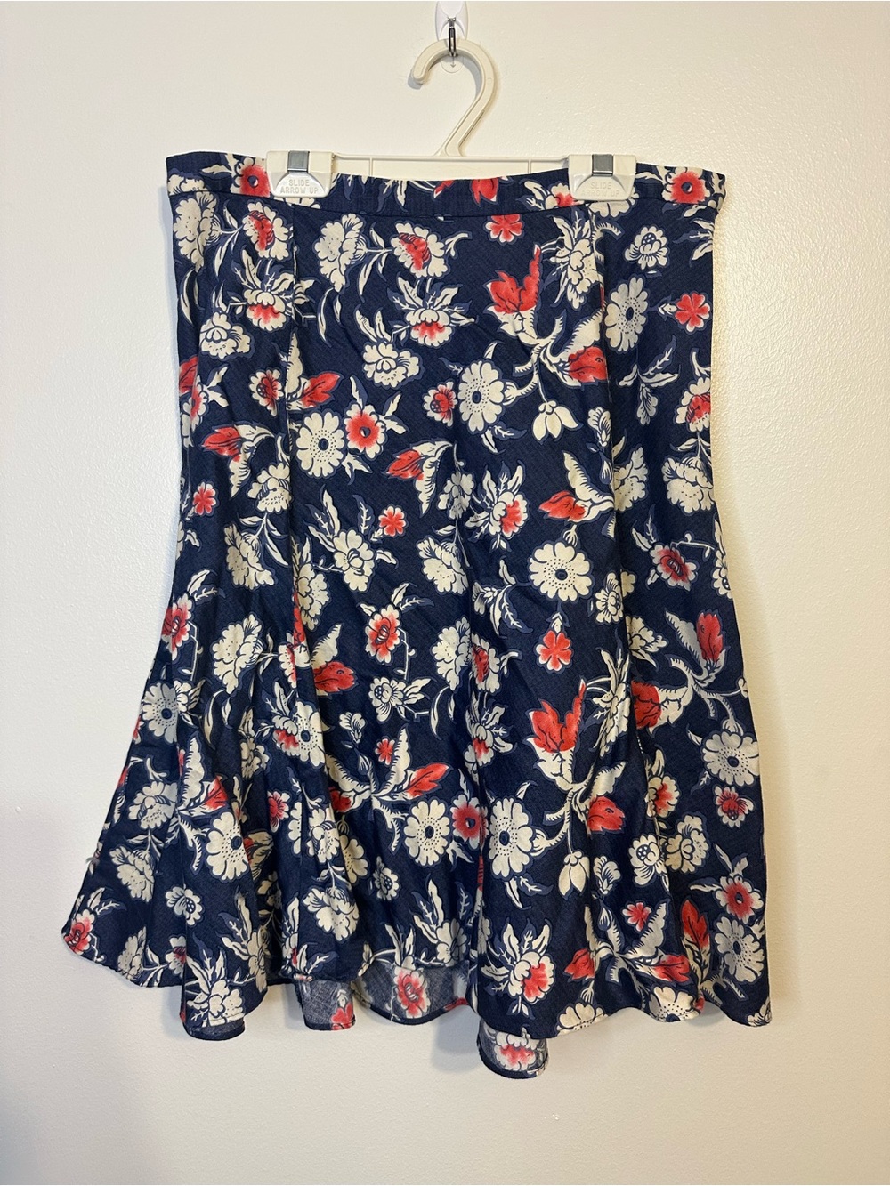 American Living Navy Floral Skater Skirt with Red & Cream Flowers